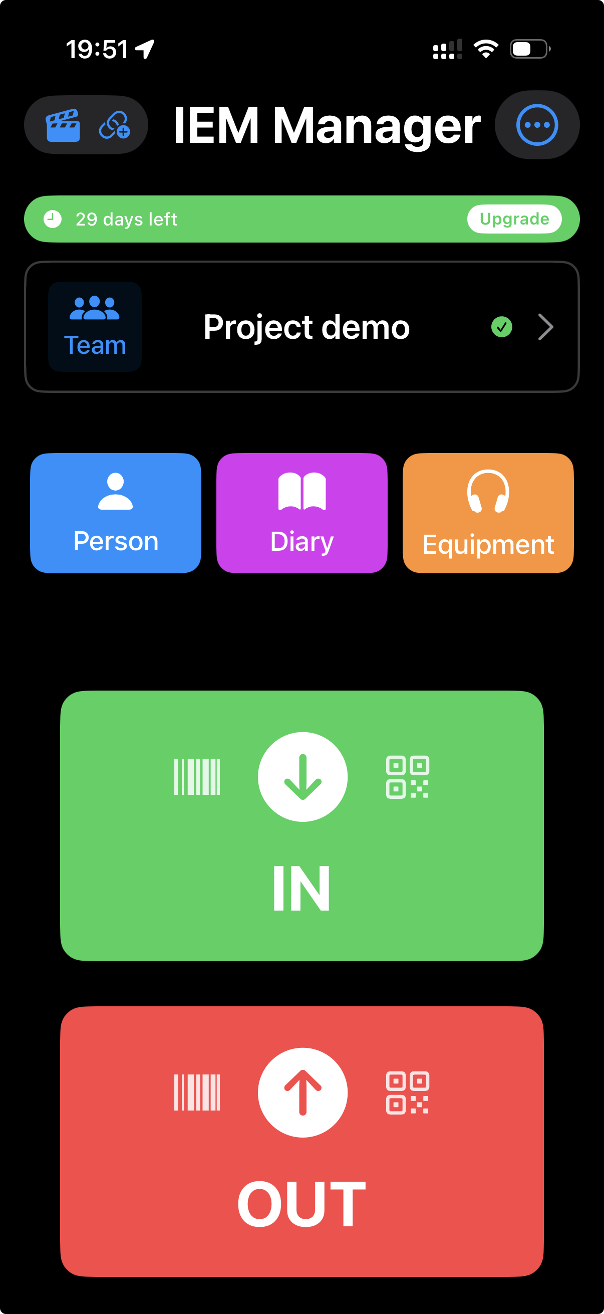 Home with active project