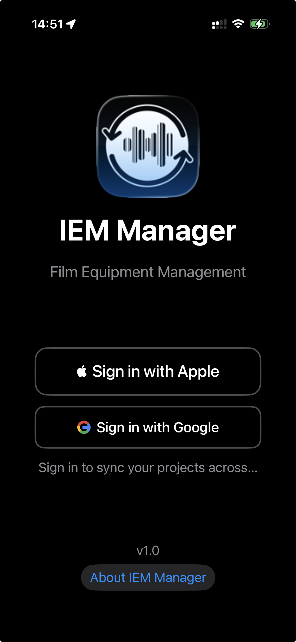 Sign-in screen